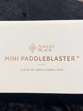 Ashley Black Mini PaddleBlaster - White with Rose Gold Text